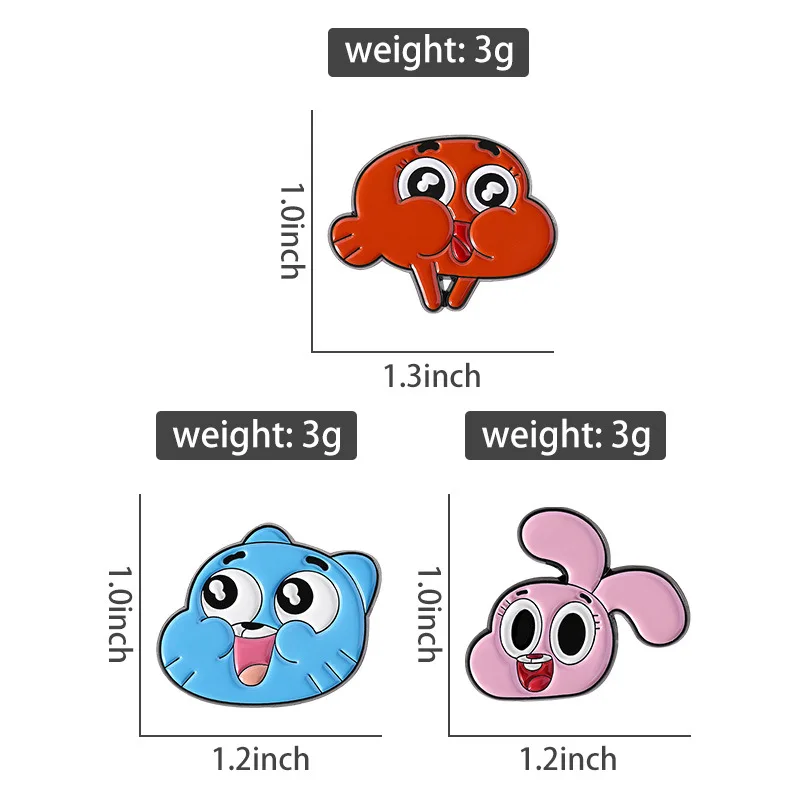 Creative cat rabbit shaped metal pin Enamel Pin Cartoon anime characters Brooches Lapel Badges Jewelry Gifts