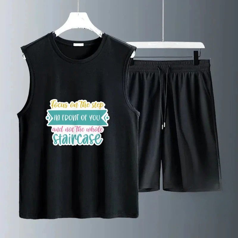 

2025 Men's Summer Rich color prints Vest Set Comfortable Outfit Perfect Outdoor Activities Sports T-shirts+shorts two-piece sets