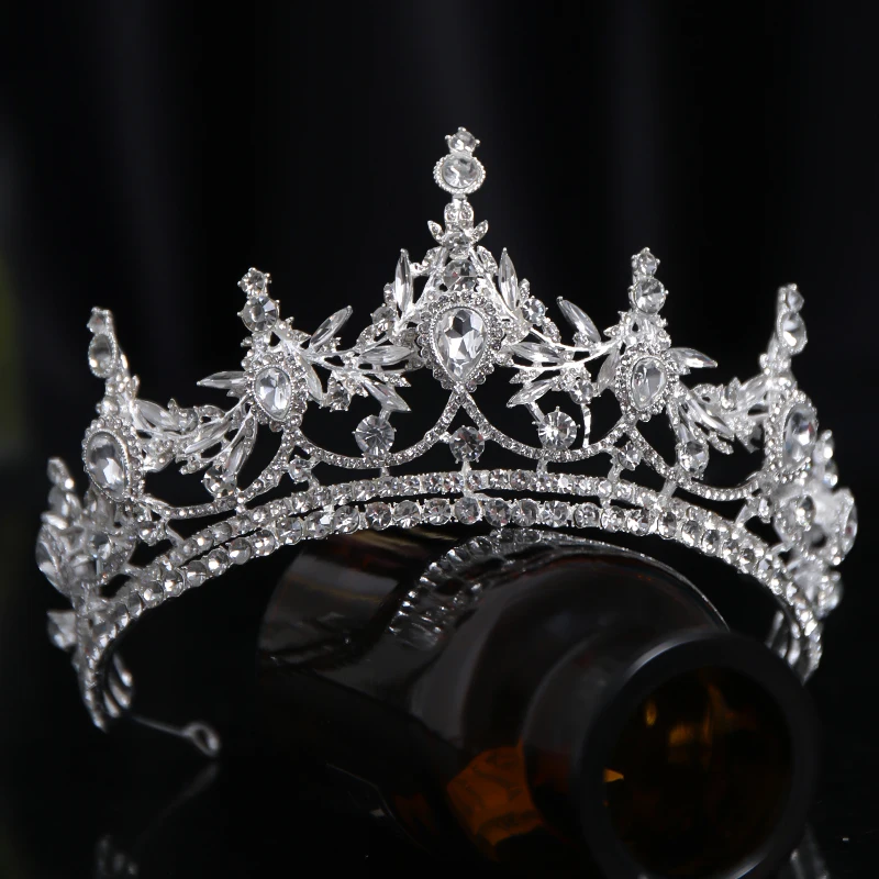 New 2022 Bridal Crown Wedding Headdress Silver Rhinestone Luxury Hair Ornament Hair Hoop Bridesmaid Hairband Women Paty Gift image 2