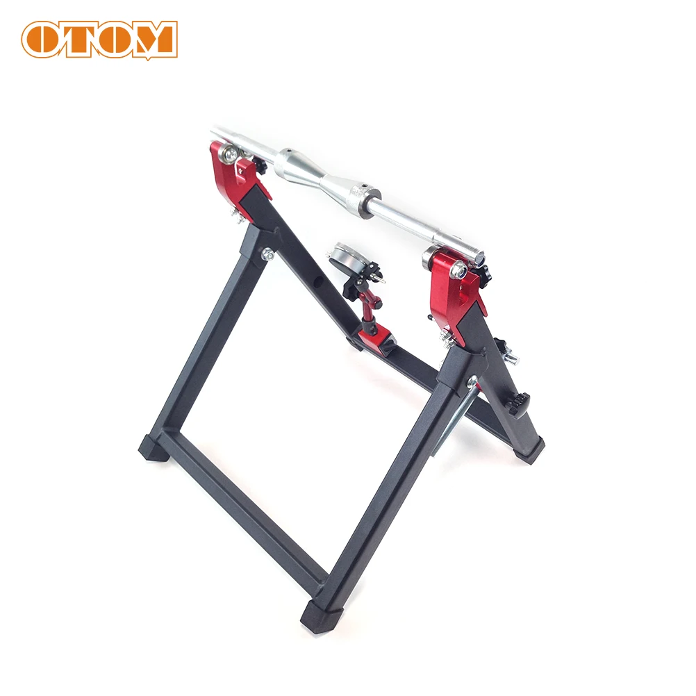 OTOM Motorcycle Universal Tool Wheel Rim Balance Adjustment Stand Foldable Wheel Balcncer With Dial Indicator For CRF YZF KTM KX