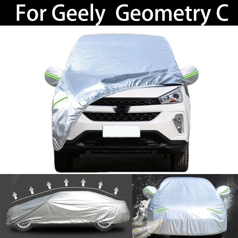 

For Geely Geometry C Car Cover Dustproof Outdoor Indoor UV Snow Resistant Sun rain Protection waterproof hail cover for car