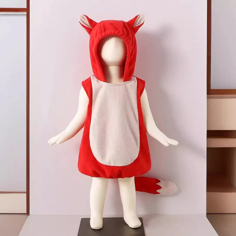 

Halloween Baby Fox Cosplay Costume Waistcoat Cute Animal Hooded Vest Outfit Toddler Baby Boy Girl Clothes Party Daily Clothing