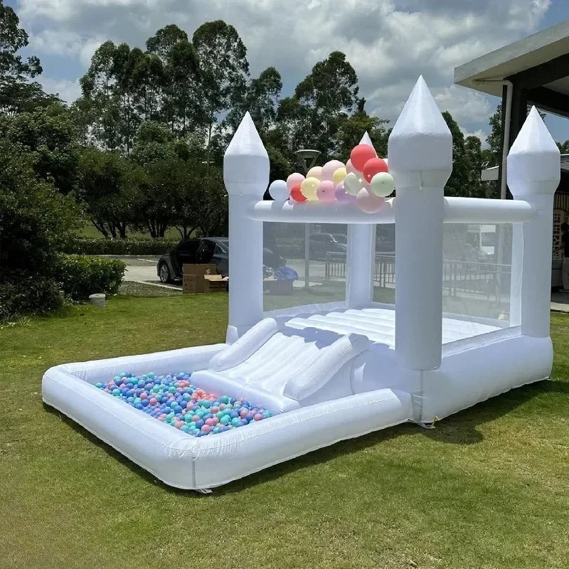 

Portable Bounce House with Slide and Ball Pit Multifunctional Inflatable Bouncer for Kids