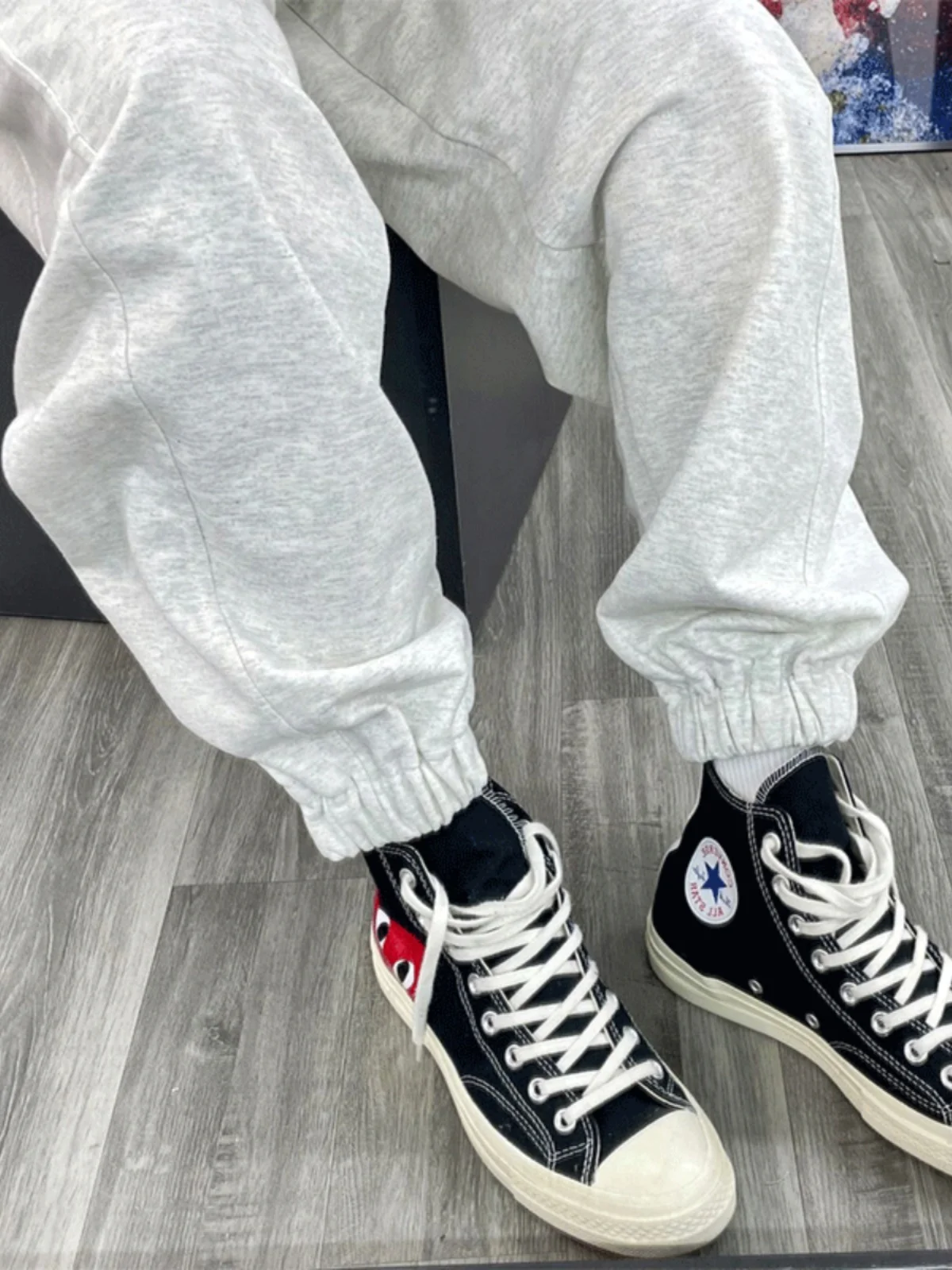 

Loose Straight Leg Men's Long Pants Autumn Winter American High Street Trendy Sport Nine Points Casual Loose plus Size Sweatp...