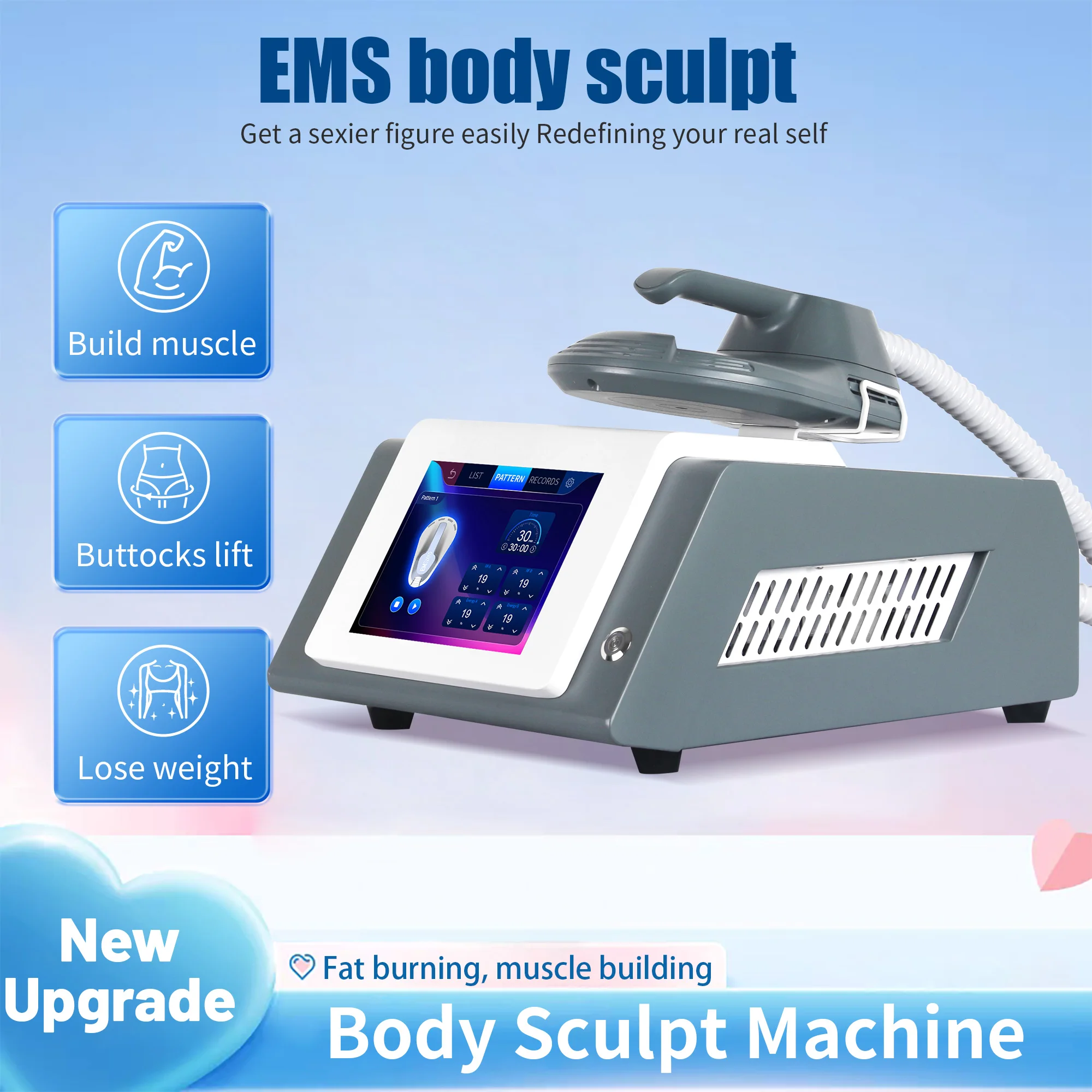 

MYOslim с одной ручкой RF EMS портативный электромагнит для похудения, стимулирования мышц, удаления жира, машина для похудения тела