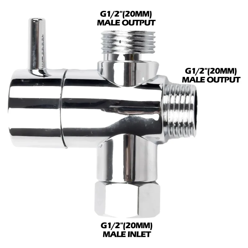 3 Way Shower Head Diverter Valve G1/2 Three Function Switch Adapter Connector Head faucet Bathroom Accessories 3 Way Shower Head image 3