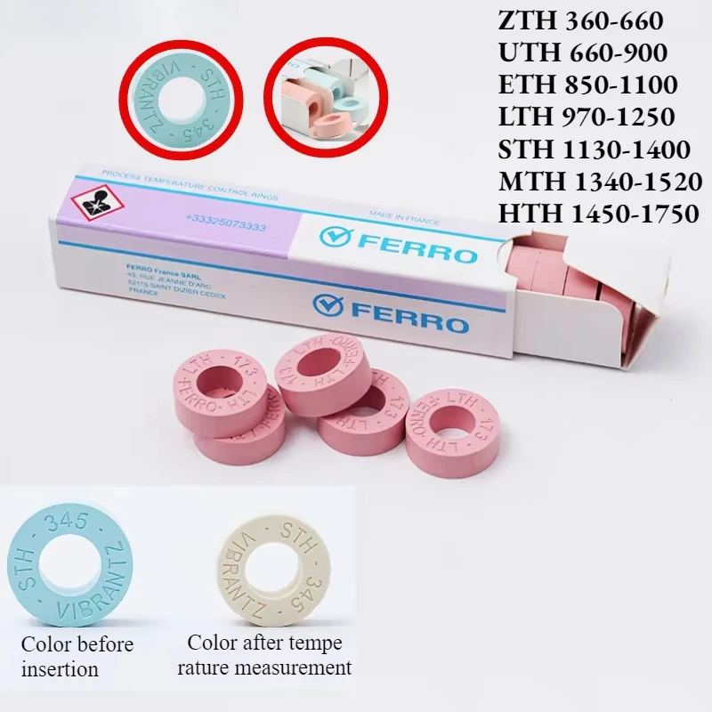 15pcs Dental Temperature Calibration Ring for Furnace Dental Laboratory for Ceramic Firing Furnace Temperature Use in Furnace