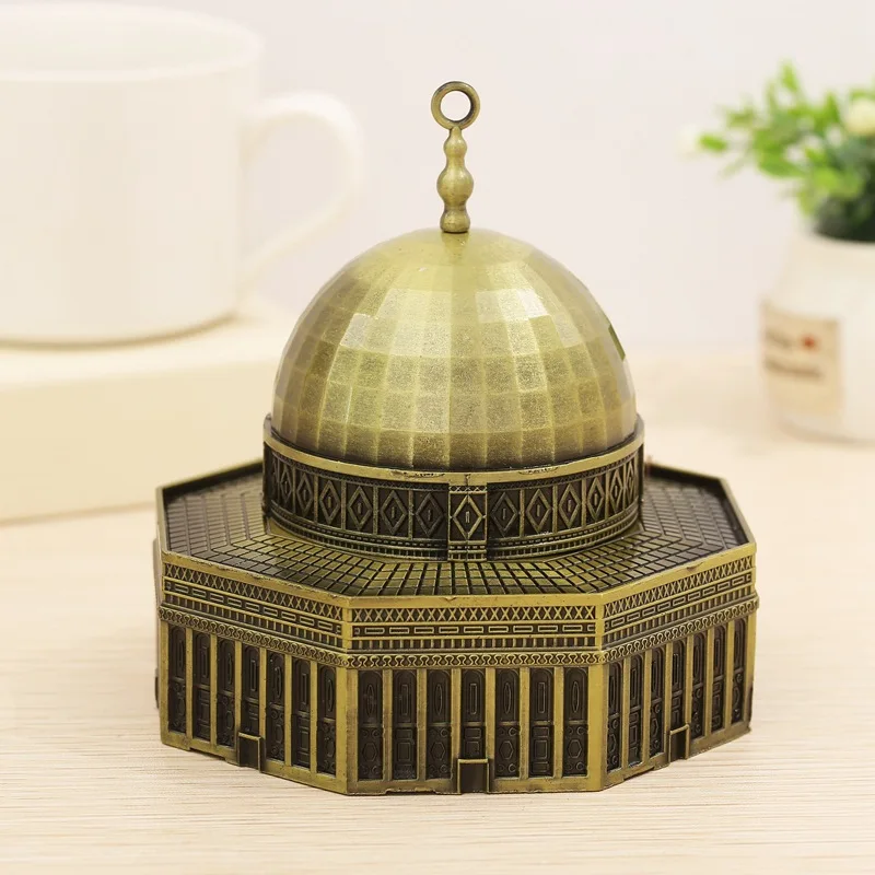 Retro Famous Landmark Architectural Model Jerusalem Dome Metal Figurine Building Statue Home Office Desktop Decor Gift Souvenir
