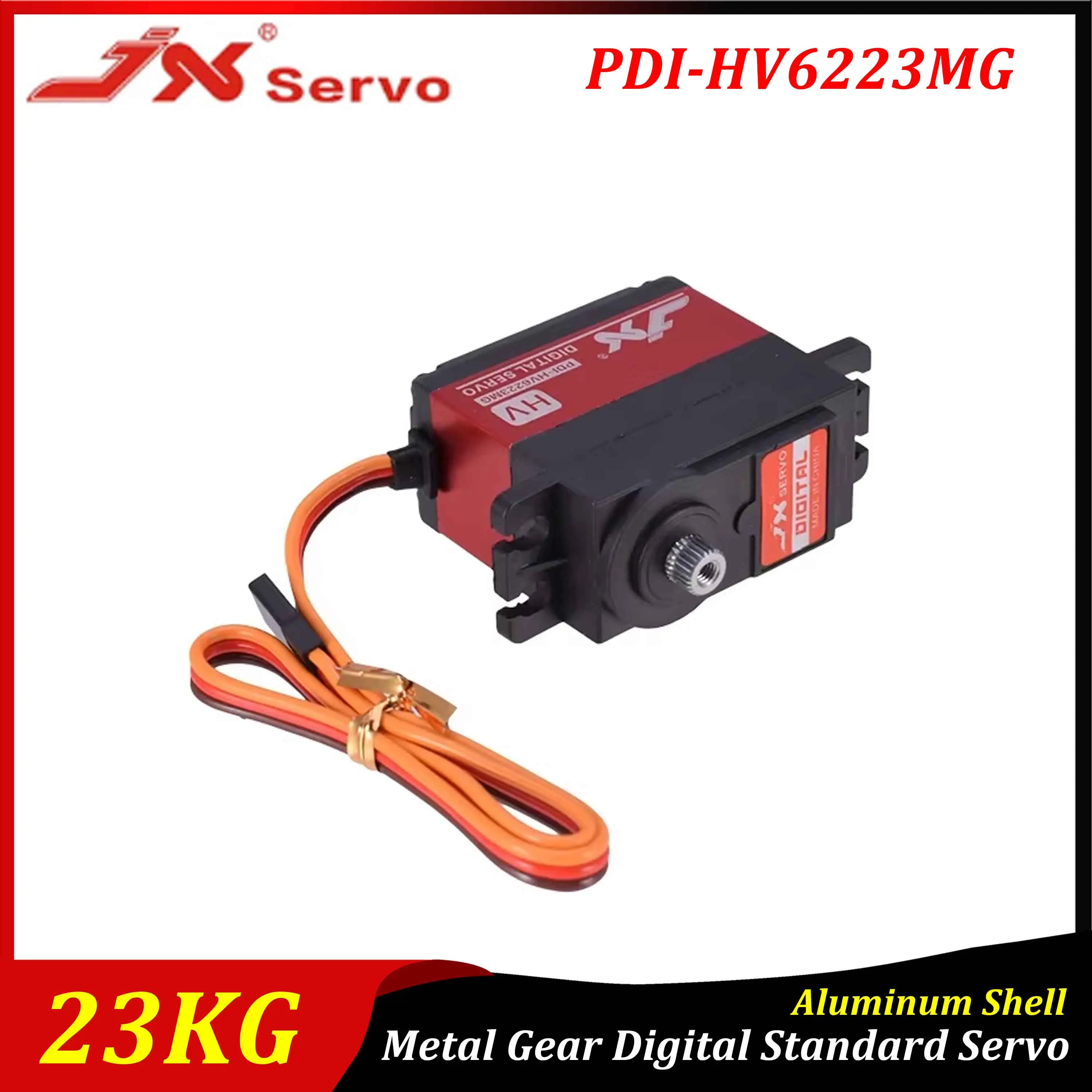 JX Servo PDI-HV6223MG 8.4V 23KG Metal Gear Digital Standard Servo Aluminum Shell for 1/8 1/10 RC Car Robot Aircraft Plane Part