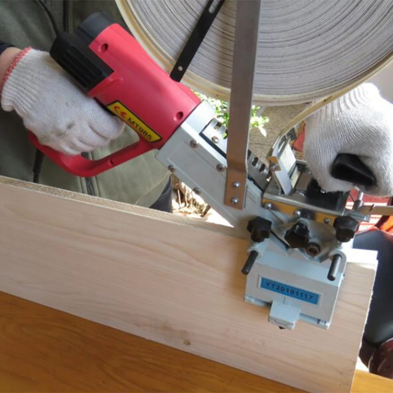 ポータブル手動エッジバンディングマシン,小型木工,直線曲線,住宅改修,mt985,220v,2000w