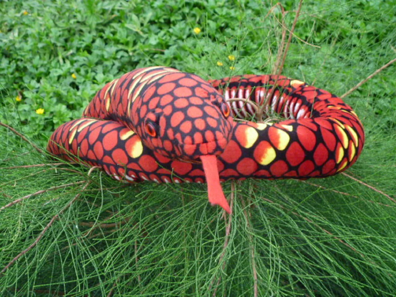 

plush creative snake toy new red big pattern python toy simulaiton boa gift toy about 280cm 0093