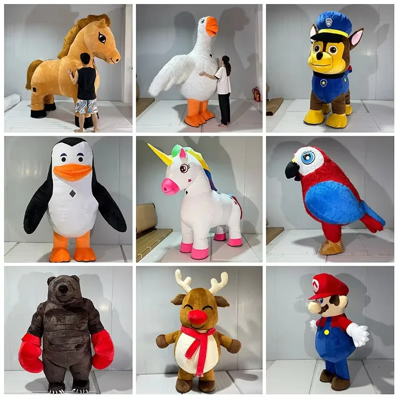 Adult soft plush inflatable unicorn mascot costume cosplay cartoon paws chase mascot halloween
