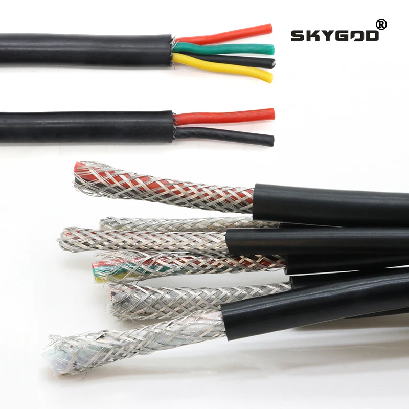 

1 ~ 10M Shielded Wire Sq 0.3 - 2.5mm Multi-core 2 3 4 6 Cores Silicone Rubber Insulated Flexible High Temperature Copper Cables