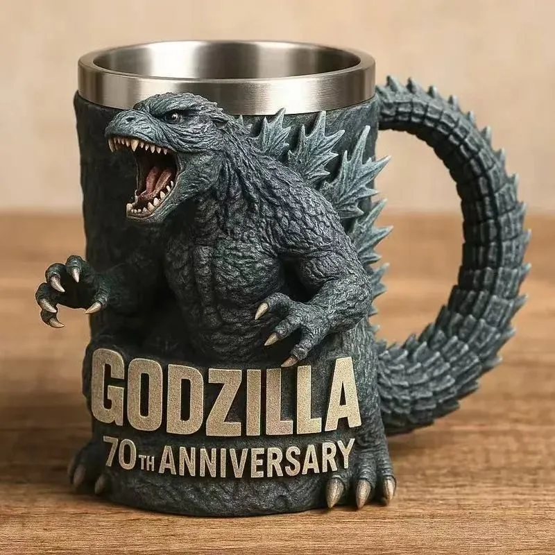 6 Arten Godzilla Peripherie Modell Ornament Wasser Tasse Godzilla 70. Jahrestag 3D Becher Geschenk Ornament Modell Spielzeug Geschenk