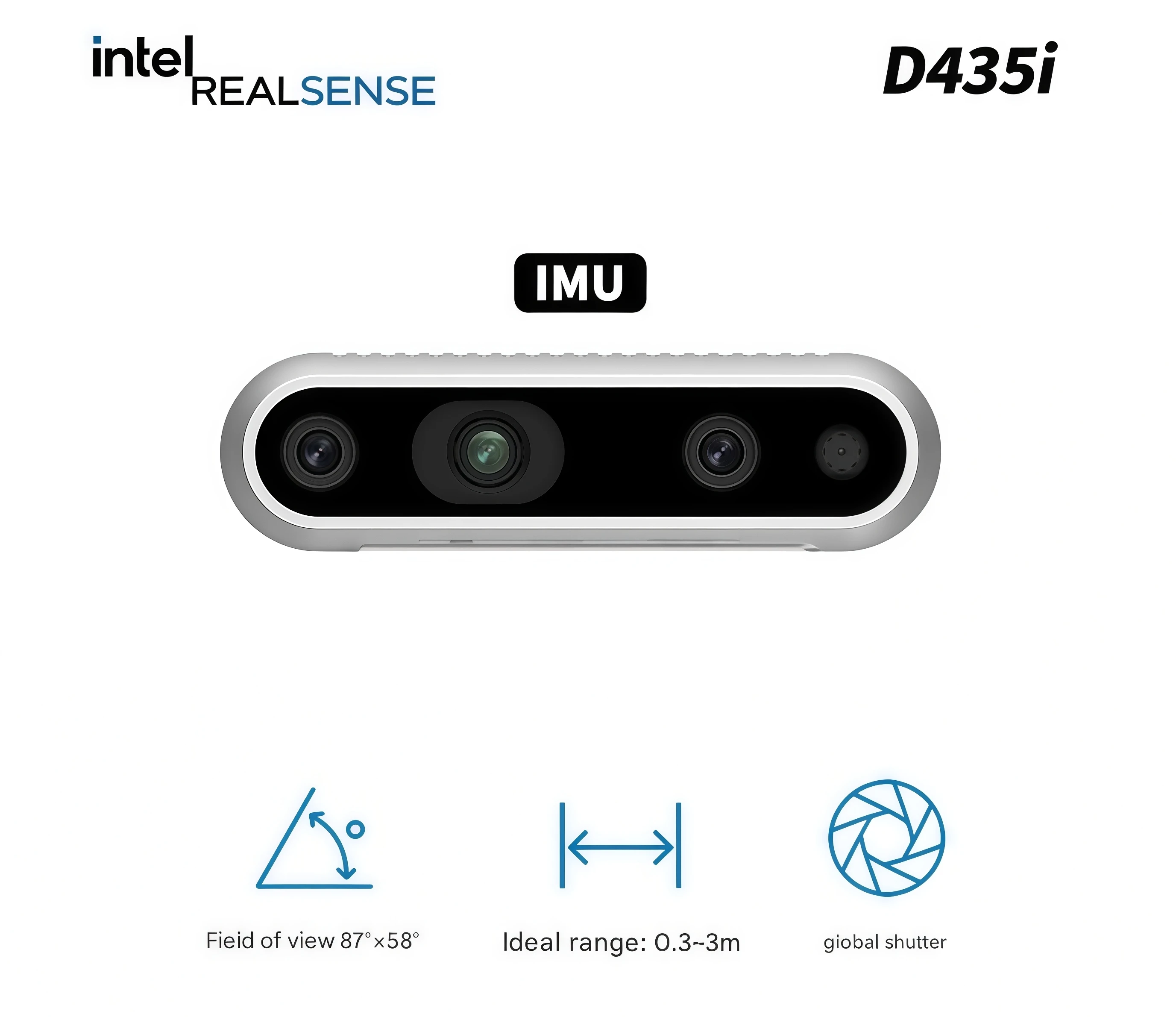 Intel RealSense D435i Intel RealSense Dual-Vision Depth Camera Obstacle Avoidance 3D Modeling Camera