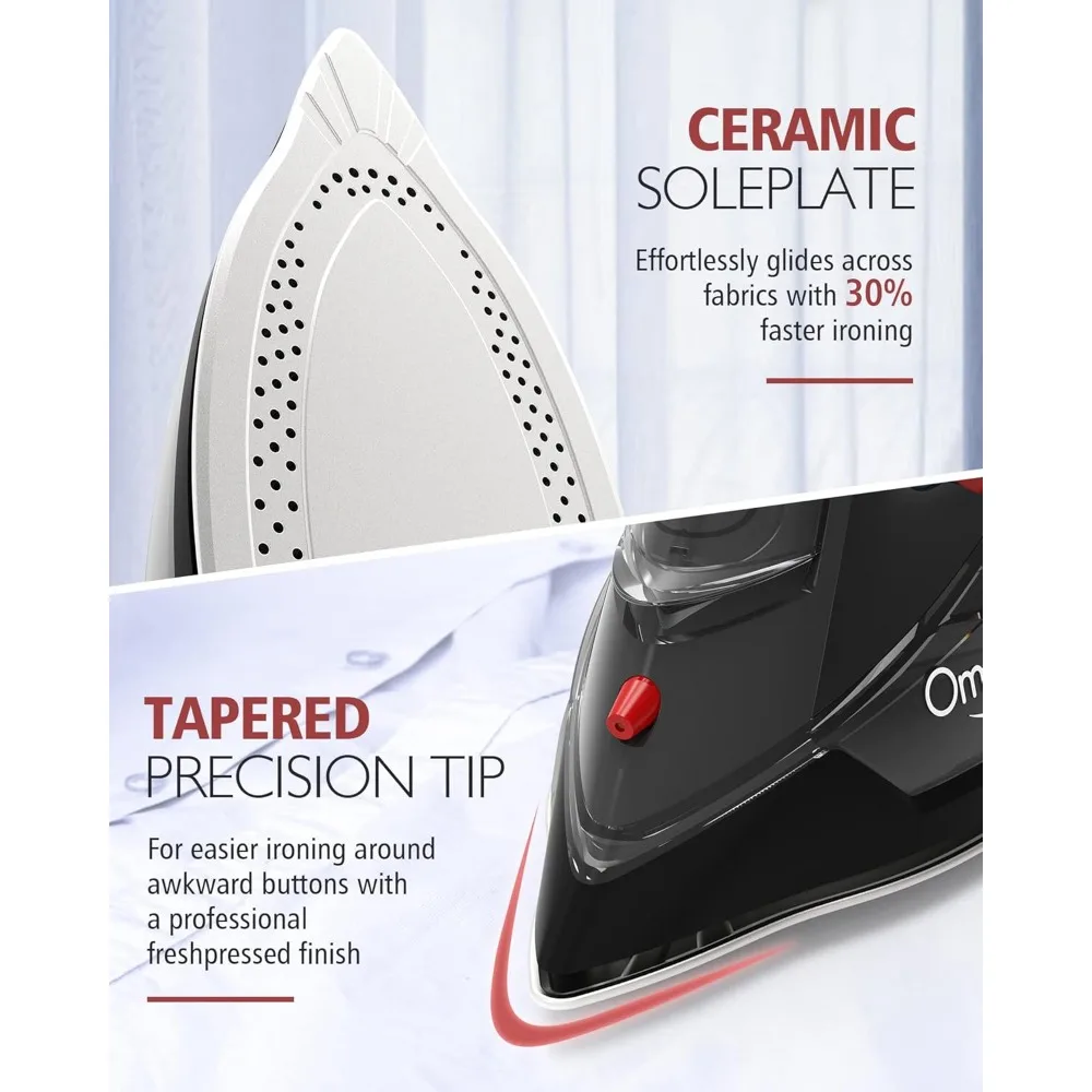 Cordless Iron, 1500W Cordless Iron with Steam - Cordless Iron for Clothes with 11.84oz Water Tank, Anti Drip Iron with Ceramic