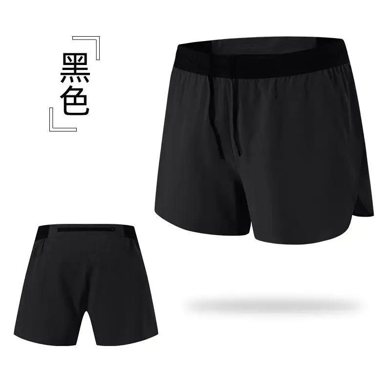 Men Double-deck Training Short Pant  2 in 1 Loose Fitness Gym Sports Shorts Beach Homme Clothing Jogging Marathon Running Shorts