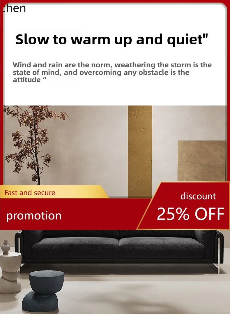 

ZML Simple Fabric Sofa New Vintage Style Living Room Fully Removable Washable Straight Row Sofa