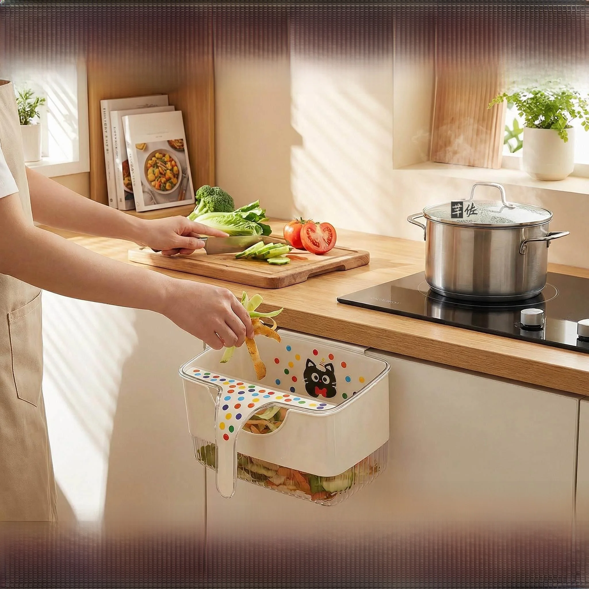 

Подвесное мусорное ведро для кухни с выдвижным механизмом, не требующее наклона, для установки на дверцу шкафа, для домашнего использования, модель 2026, специальное для кухни