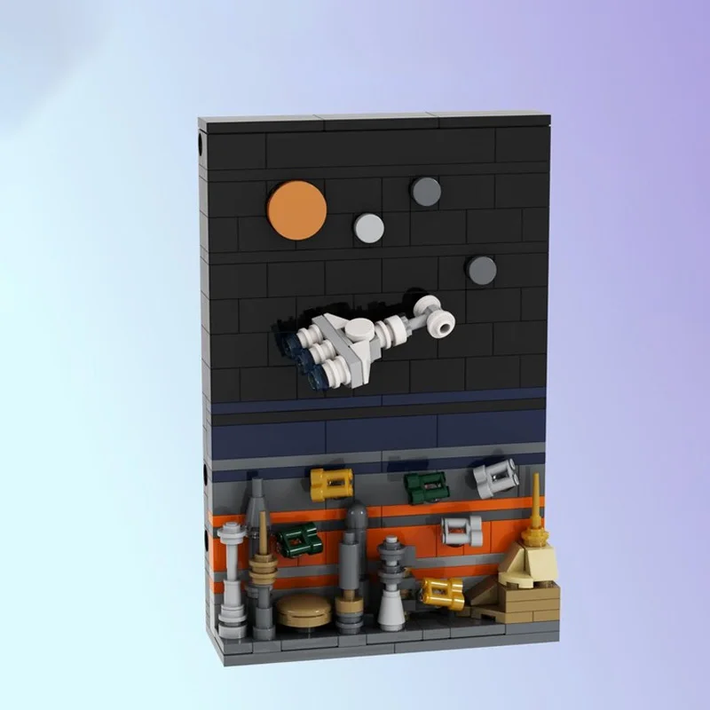 Zestaw klocków MOC, kreatywny zestaw modeli statków kosmicznych w stylu pocztówek, zabawka do samodzielnego montażu dla dorosłych i dzieci, wyjątkowy prezent urodzinowy