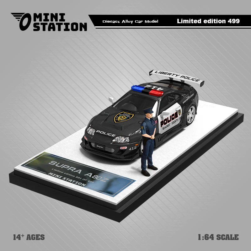 

MiniStation 1:64 Supra A80Z GTA Police car alloy simulation Alloy car model