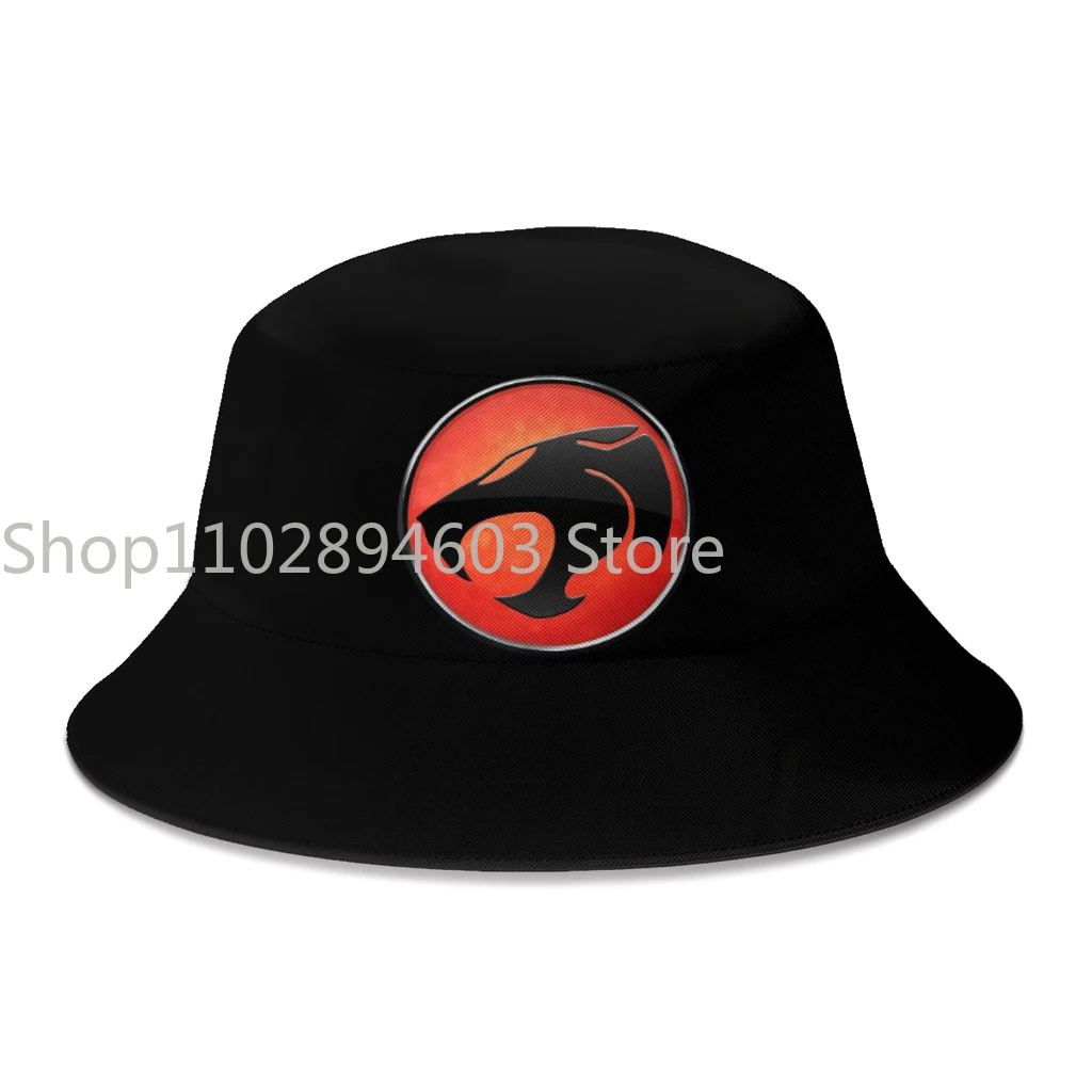 New Unisex Polyester Thundercats Logo Bucket Hat Women Autumn Sunscreen Panama Gorros  Men Beach Fisherman Hat Dropshipping