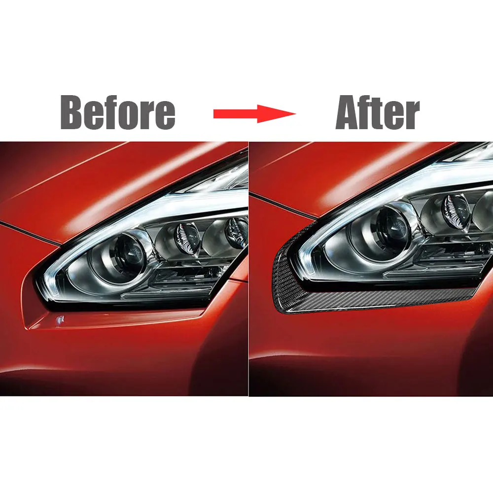 

Углеродное волокно, переднее веко автомобиля, бампер, лампа, накладки для бровей для Nissan GT-R35 C75, фара, веко, крышка для бровей, украшение