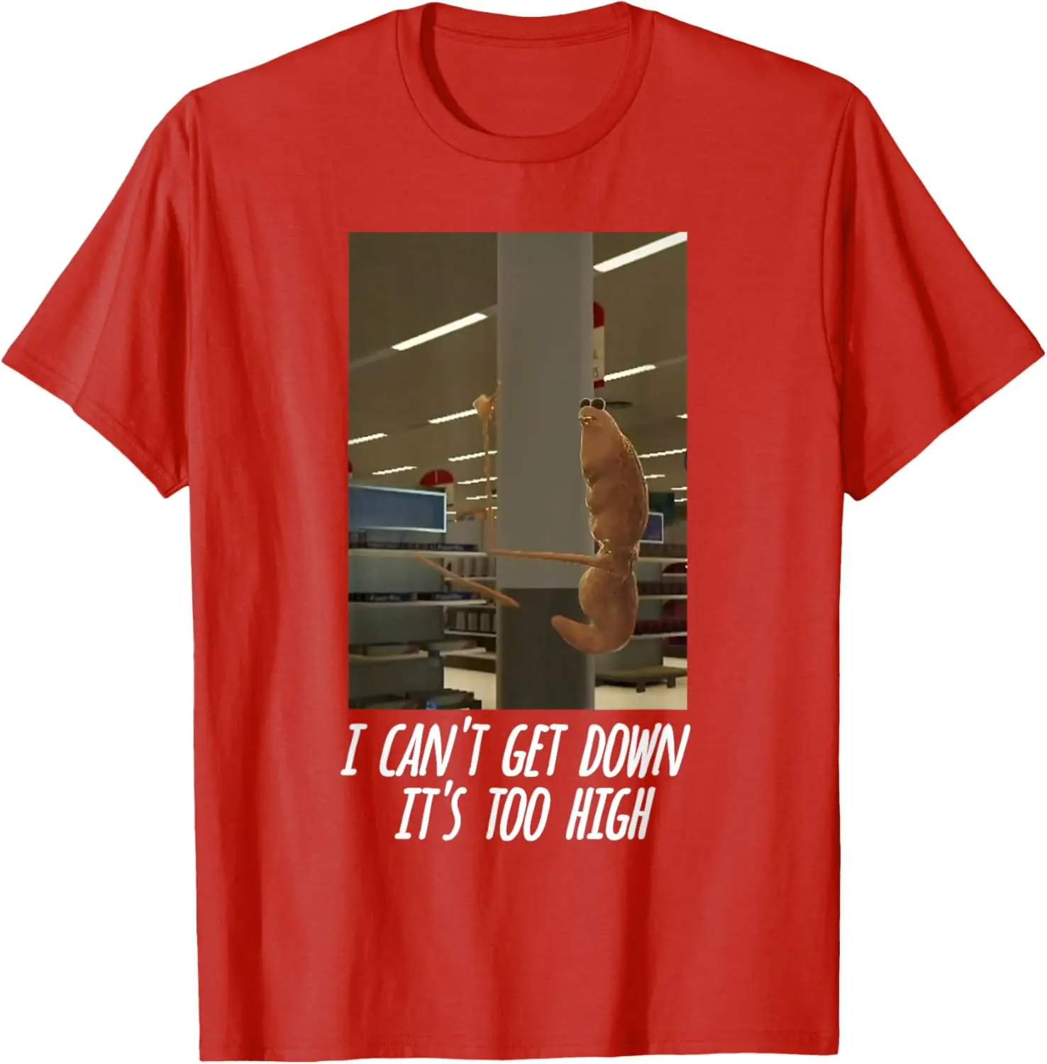 ماركوس دودة عالقة على القطب لا أستطيع أن أستطيع أن أصلح حتى عالية تي شيرت مضحك مثيرة للاهتمام الرجال تي شيرتات قطن الإنترنت ميمي القمم #3