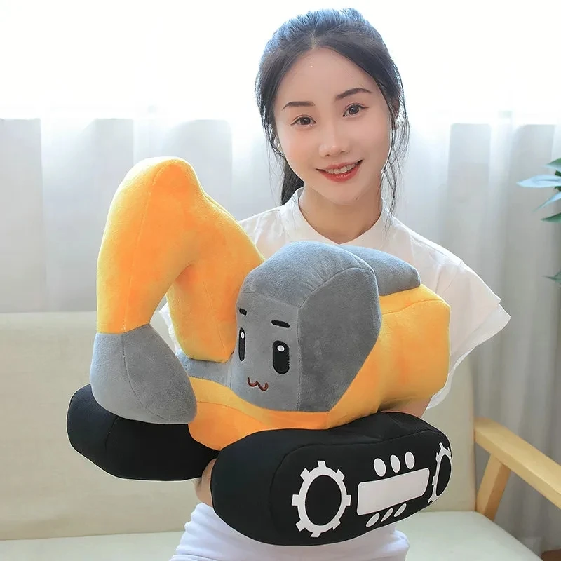 26/38CM New Funny Creative Excavator Plush Toys Stuffed Soft Machine Pillow Doll Kawaii Home Decor Boys Kids Birthday Nice Gifts