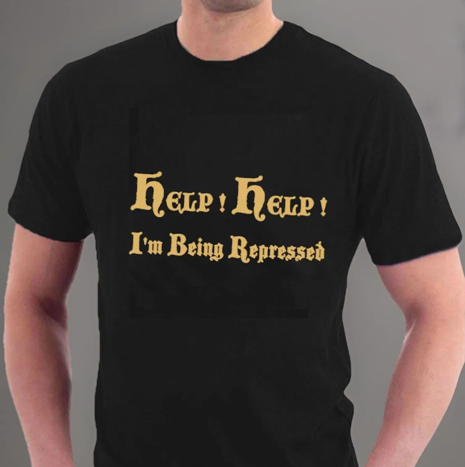 Help! Help! I'm Being Repressed T-shirt Monty Python Holy Grail Parody Protest