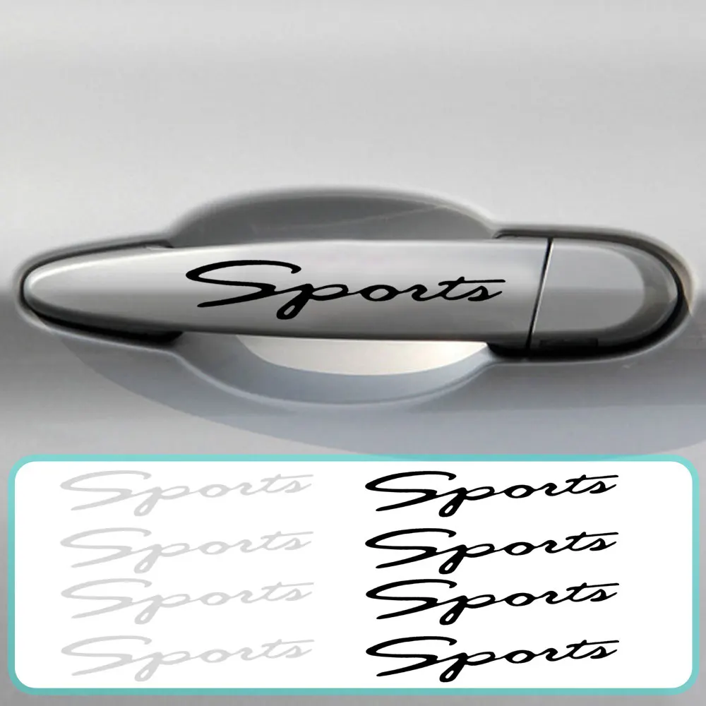 

4Pcs Universal SPORT Car Door Handle Bowl Vinyl Stickers Anti- Scratch Handle Stickers Decor Decal Car Exterior Accessories