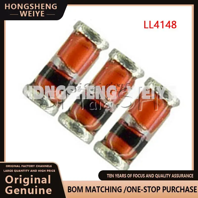 100%new 100PCS LL4148 -34 1N4148 IN4148 Diode - general purpose SMD switch Small Signal Diode New original