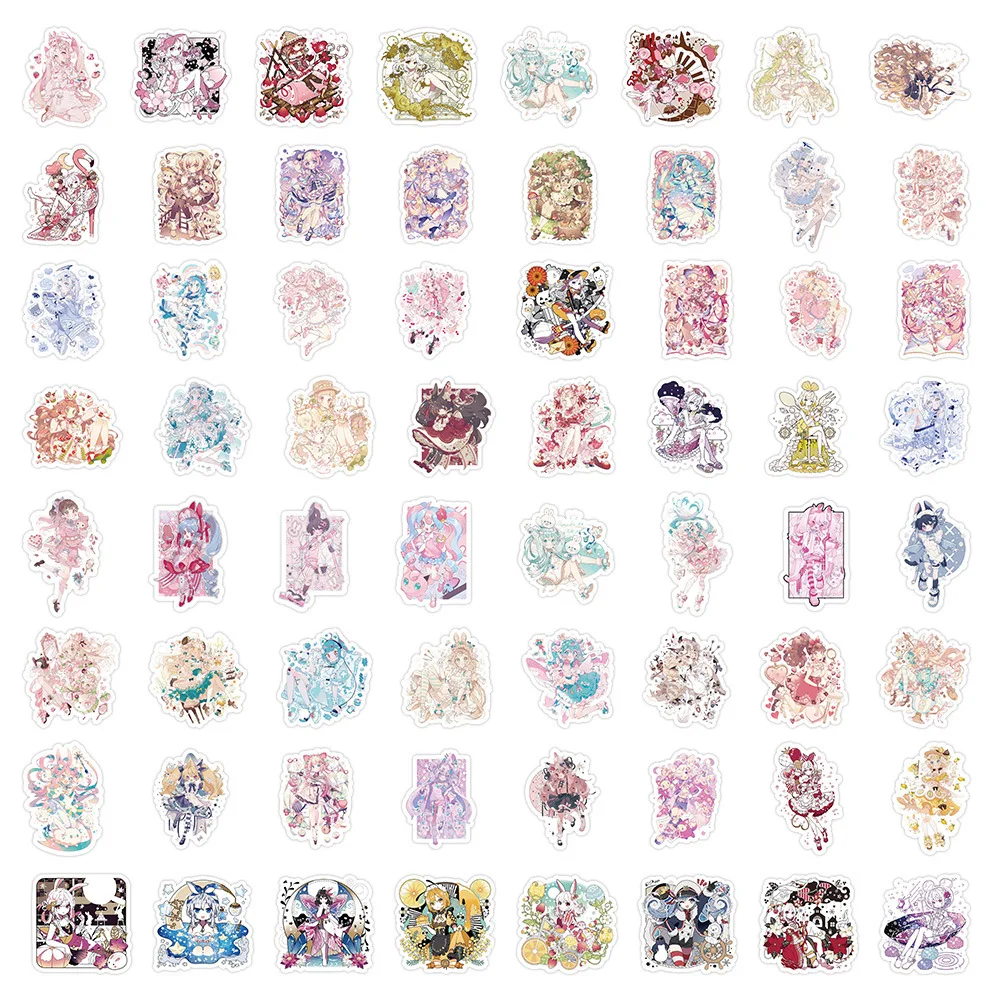 10/30/60Pcs Cartoon Girl Sweet Cute Girl Graffiti Decorative Stickers DIY Guitar Phone Laptop Suitcase Water Cup Skateboard