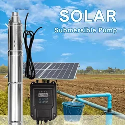 Solar Water Pump 750W DC48V With External MPPT Controller 140M Head Flow Rate 2000L Per Hour Solar Deep Diving Well Pump
