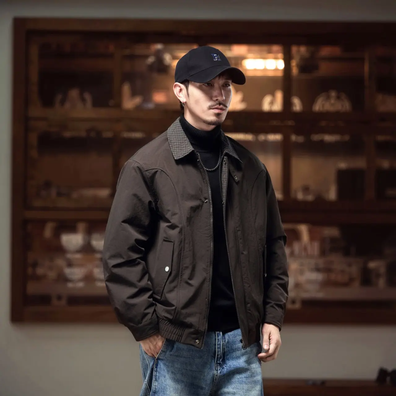 Men Winter Quilted Streetwear Vintage Loose Causal Warm Cotton Padded Cargo Parkas Bomber Jacket Thicken Coat Cityboy Outerwear