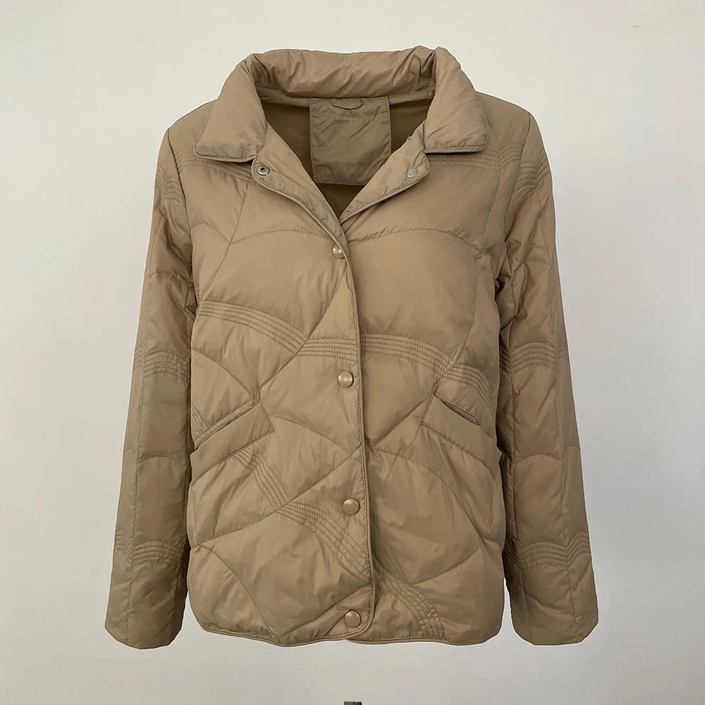 Frauen Stehen Kragen Unten Jacke 2025, Neue Weibliche Mode Leichte Weiße Ente Unten Mantel Herbst Winter Modische Oberbekleidung