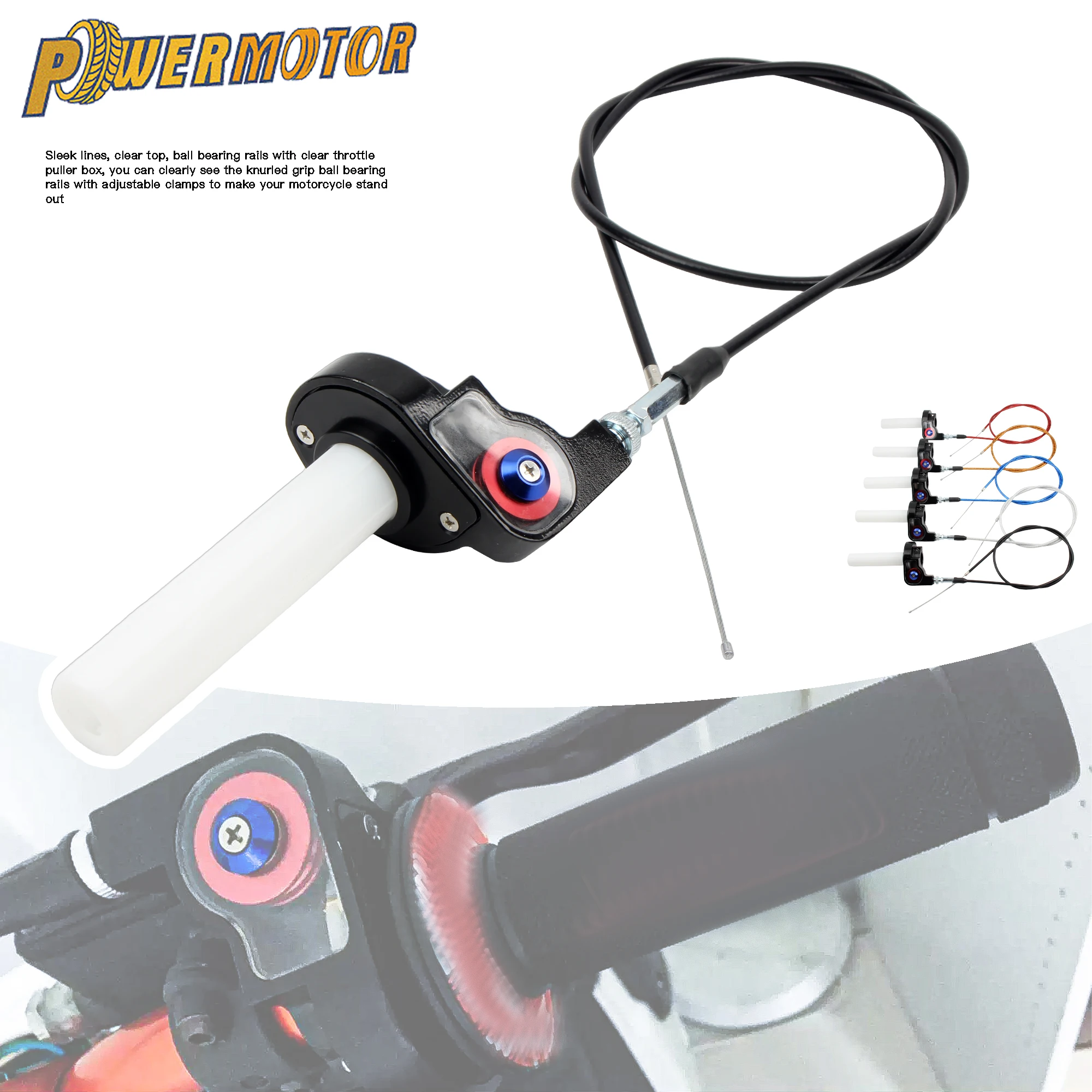 

7/8"22mm Motorcycle Quick Twist Gas Throttle Handle Grips With Throttle Cable 1200mm DirtBike Motocross ATV Modified Accessories