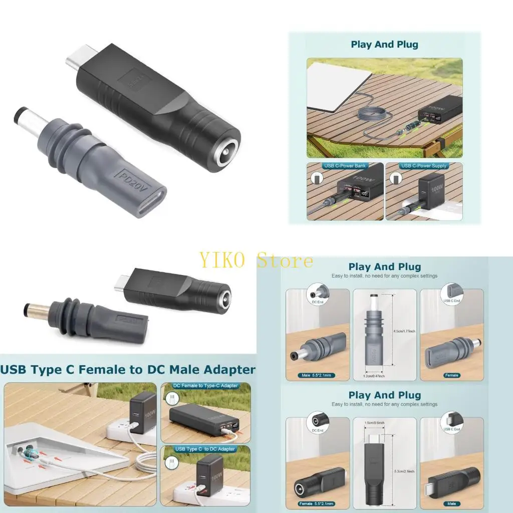 

K32C 1 компл. DC5521 к USB C адаптер кабеля питания Высокоэффективные разъемы типа C PD20V для домашних развлекательных систем