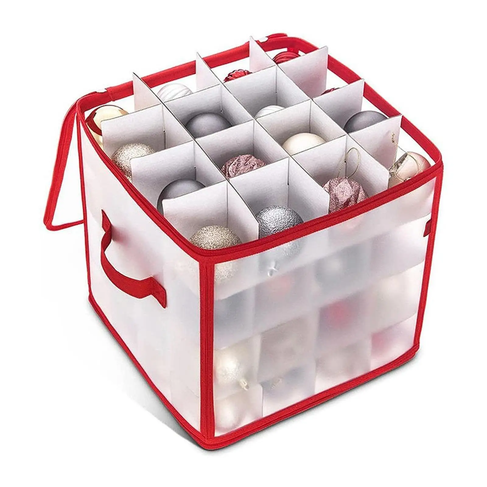 

Christmas Ornament Holder Xmas Decoration Organizer Holiday Ornament Container, Xmas Storage Container for Nutcrackers Balls