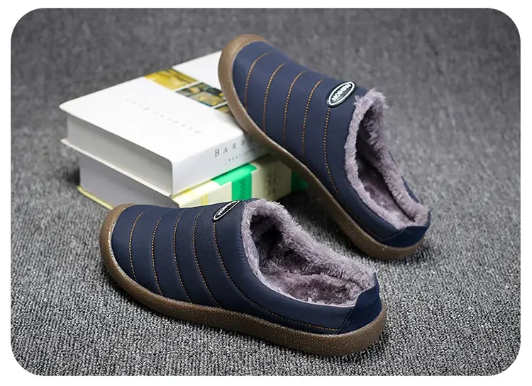 Men's Winter Warm Cotton Mop with Soft Sole and Thick Cotton Winter Boots, Indoor and Outdoor Couple's New 2025 Casual Shoes