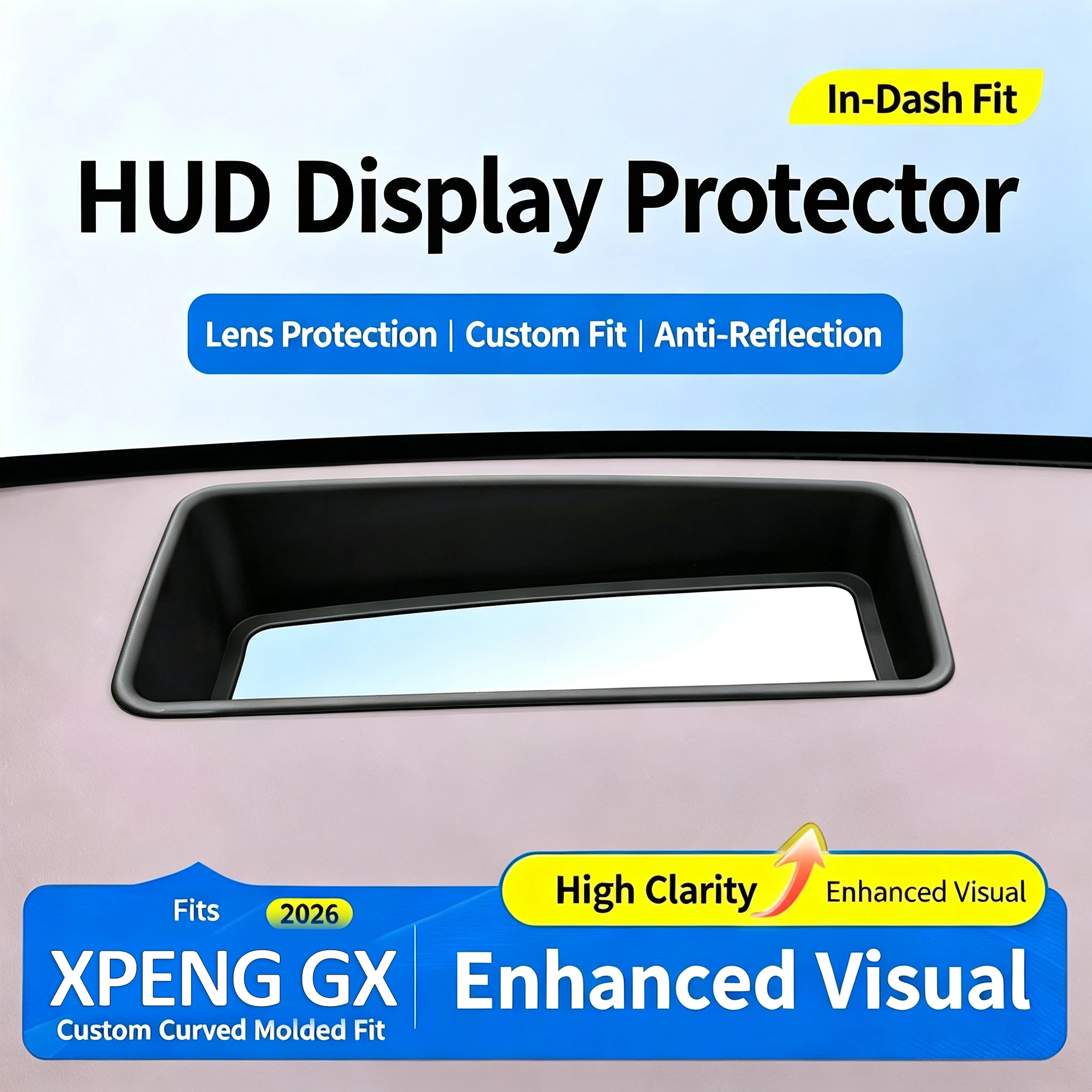 For Xpeng GX 2026 Left Hand Drive Curved Inset HUD Protective Cover 1:1 Molded No Mirroring Car Trim