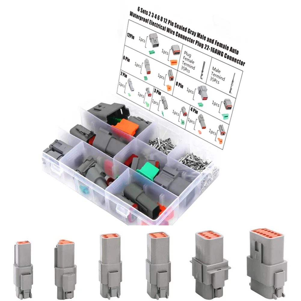 82pcs Deutsch Style DT Connector Kit 2 3 4 6 8 12PIN Waterproof Sealed Electrical Wire Connector Automotive Assortment