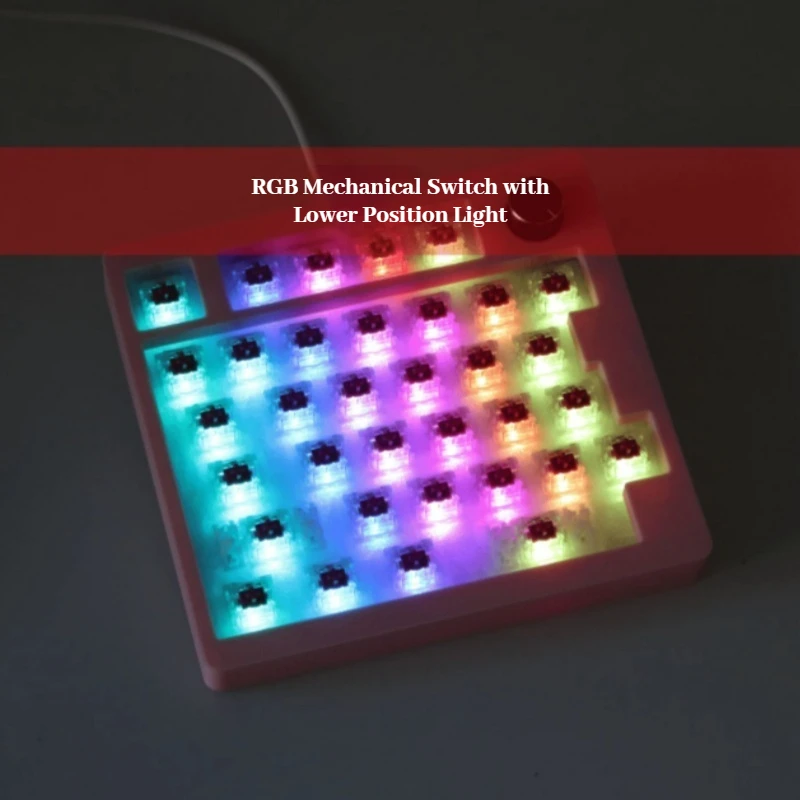 Wired One Handed Gaming Mechanical Keyboard Single-Mode 34 Keys Rgb Full Keys No Punch Full Keys Customizable Adjustable Keys