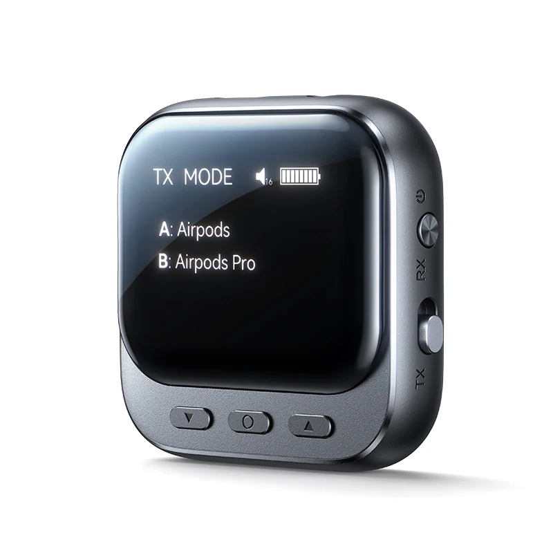 Récepteur et émetteur Bluetooth 5.4 pour voiture Joyroom, adaptateur Bluetooth 2-en-1 AUX pour voiture avec écran LED, mode double TX/RX pour la musique de voiture