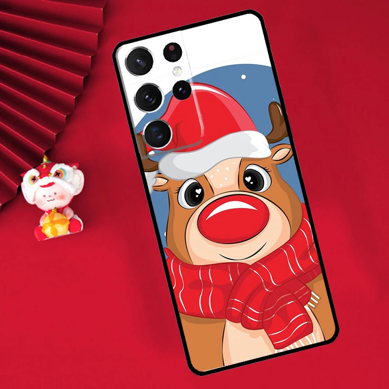 Merry Christmas Reindeer Case For Samsung Galaxy S24 S23 S22 S21 Ultra S20 FE Note 20 10 Plus S8 S9 S10 Back Cover