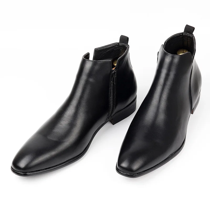 Size 40-50 British Style Chelsea Boots For Men Ankel Boots Business Dress Boots Antumn Bota Masculina Split Leather Shoes