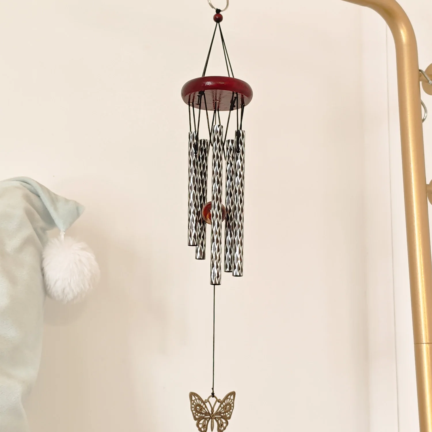 New Scale Texture Aluminum Wind Chimes Balcony Shop Hanging Decor Fortune Blessing Ornament, Courtyard Landscape Decoration Gift