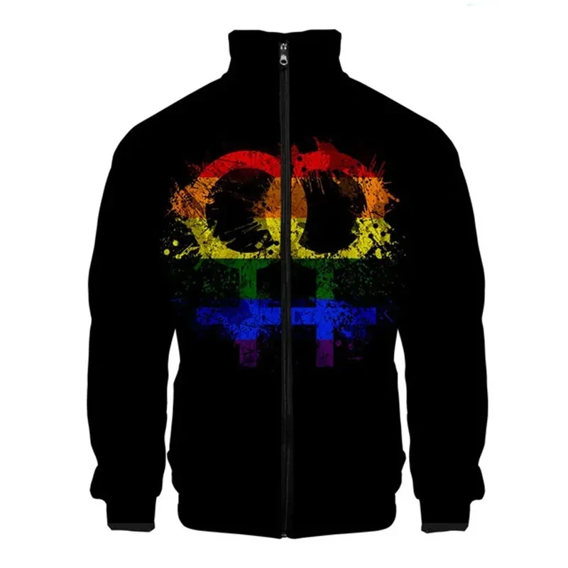 3D Printed Free LGBT Flag Graphic Zipper Jacket Long Sleeve Men Women Coats Jackets Clothes Male Casual Hoodies Streetwear