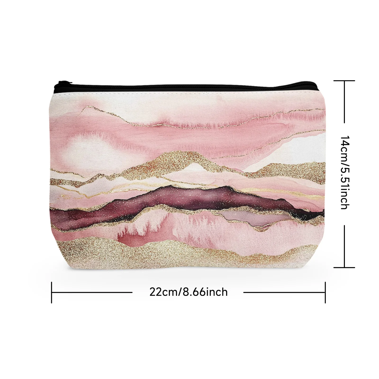 1Pc Cute Makeup Bag Funny Cosmetic Bags For Women Zipper Travel Portable Pouch Pink Marble Makeup Bags