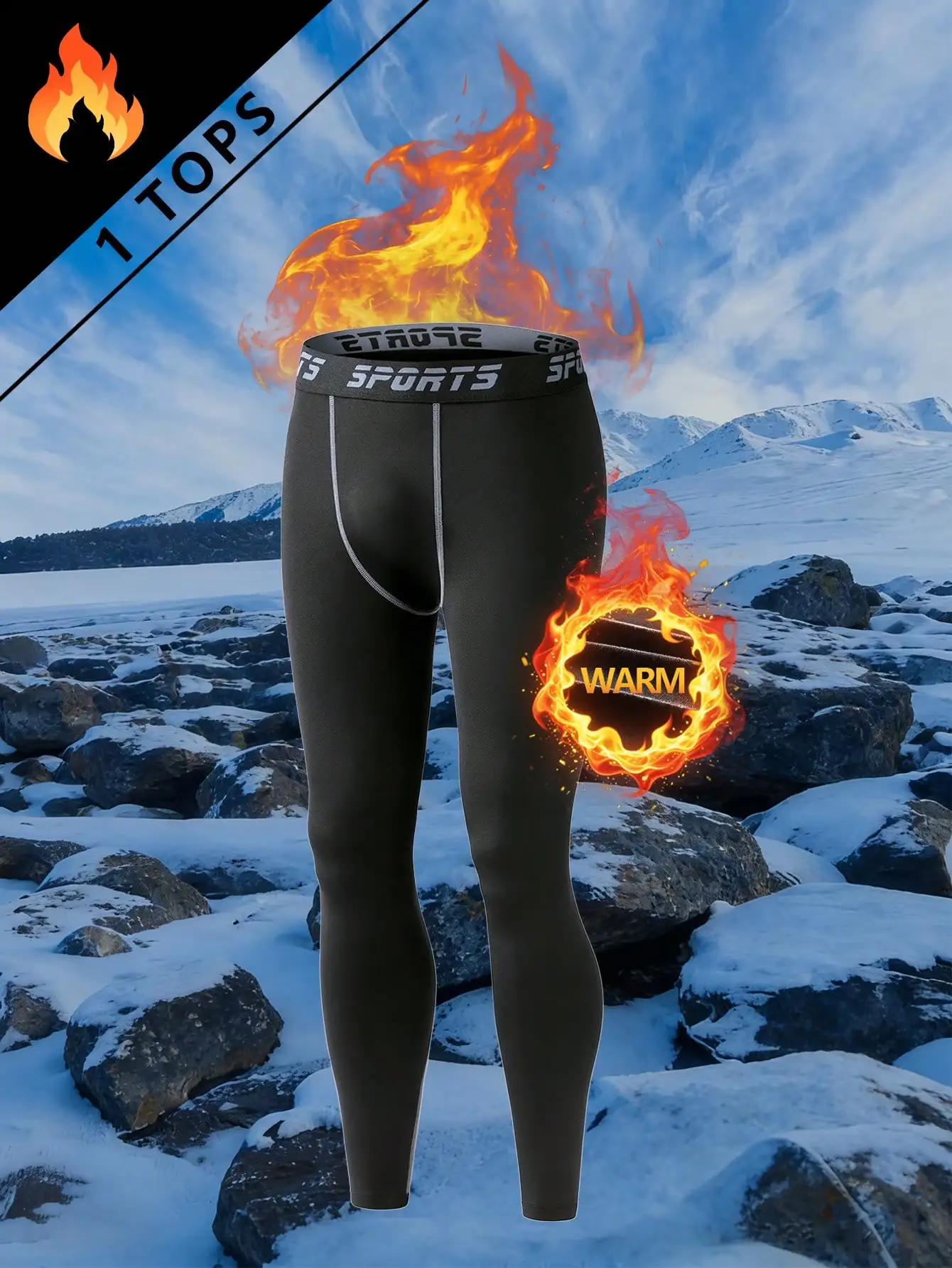 

Мужские черные термобрюки для активного отдыха в холодную погоду